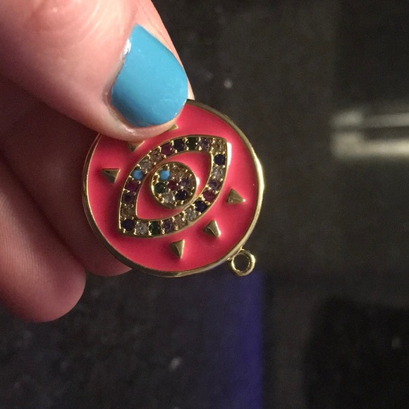 Gorgeous Evil Eye Pink Pendant (NWOT) - Picture 4 of 4